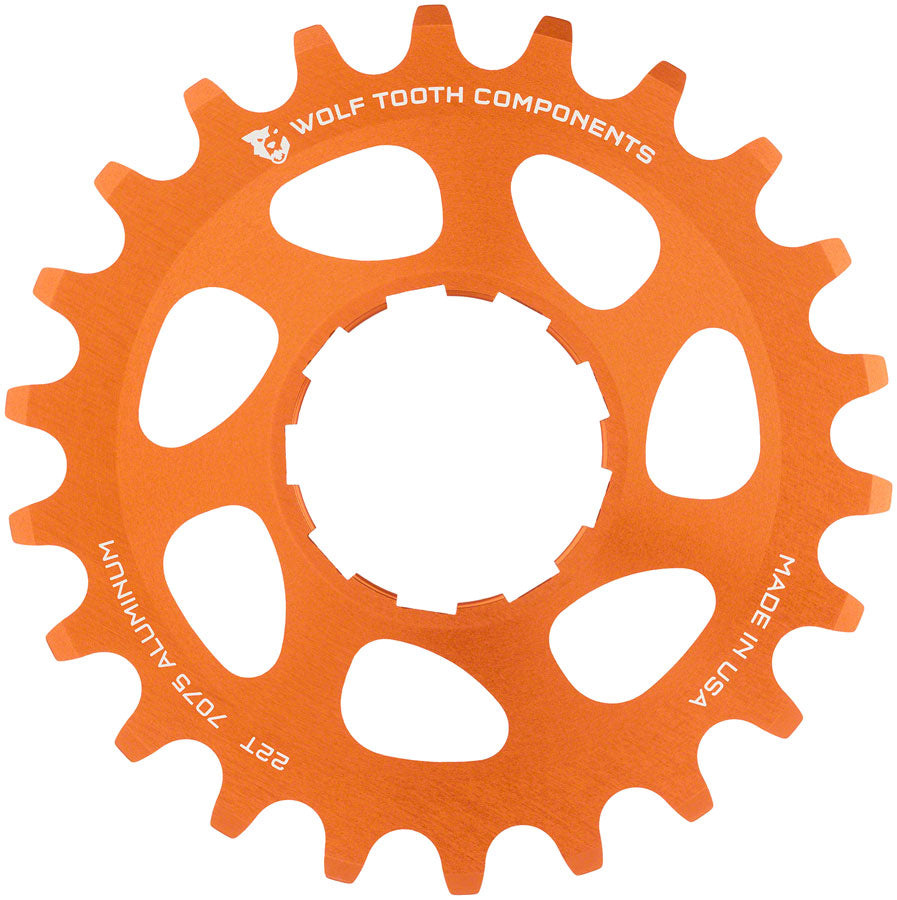 Wolf Tooth Single Speed Aluminum Cog - 22t Compatible 3/32" Chains Orange-Goodwynn&#39;sGoodwynn&#39;s