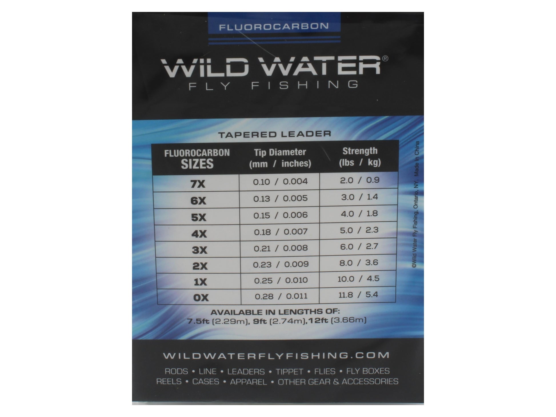 Wild Water Fly Fishing Fluorocarbon Leader 0X, 12', 3 Pack-Goodwynn&#39;sGoodwynn&#39;s