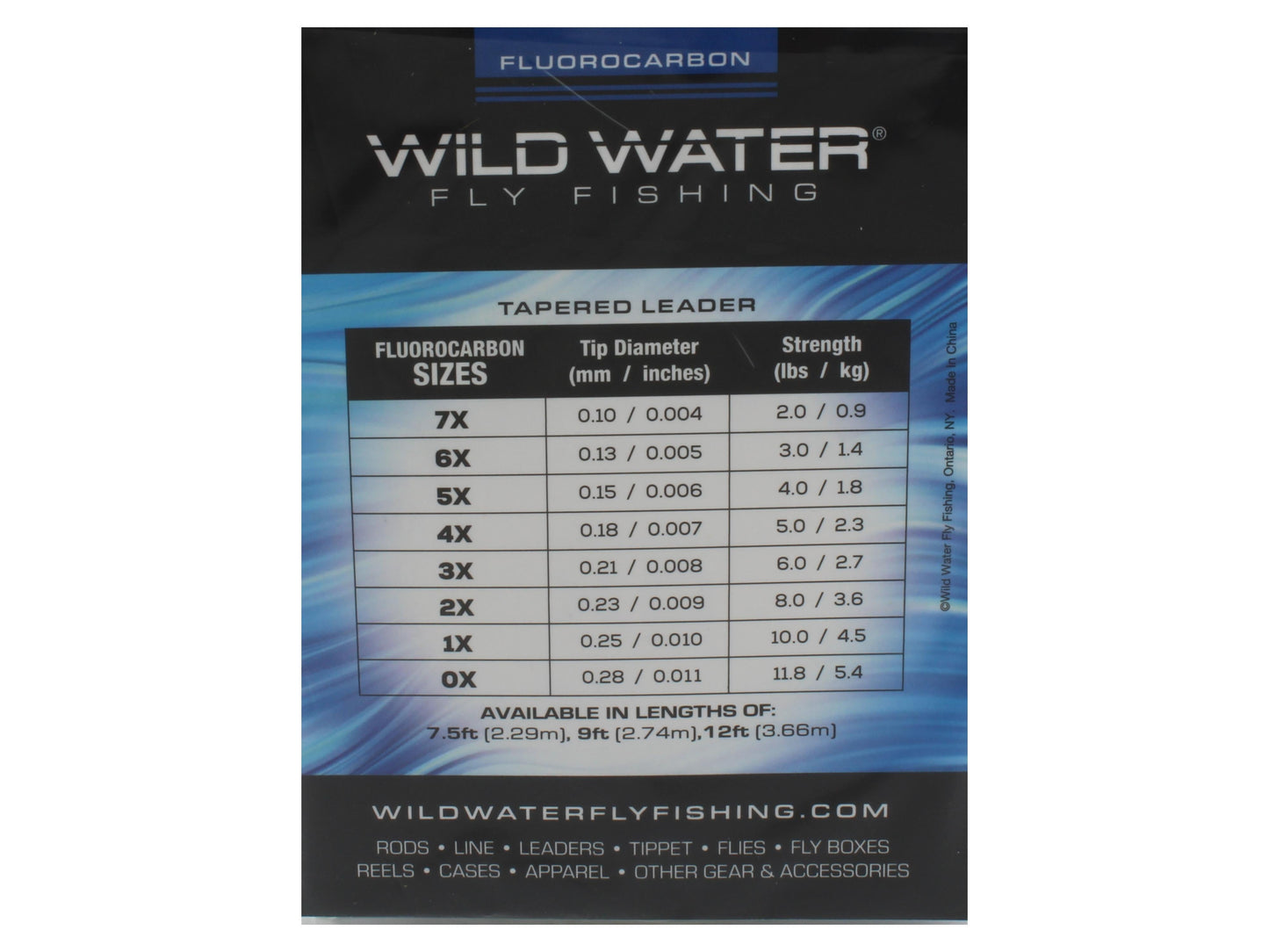 Wild Water Fly Fishing Fluorocarbon Leader 1X, 9', 3 Pack