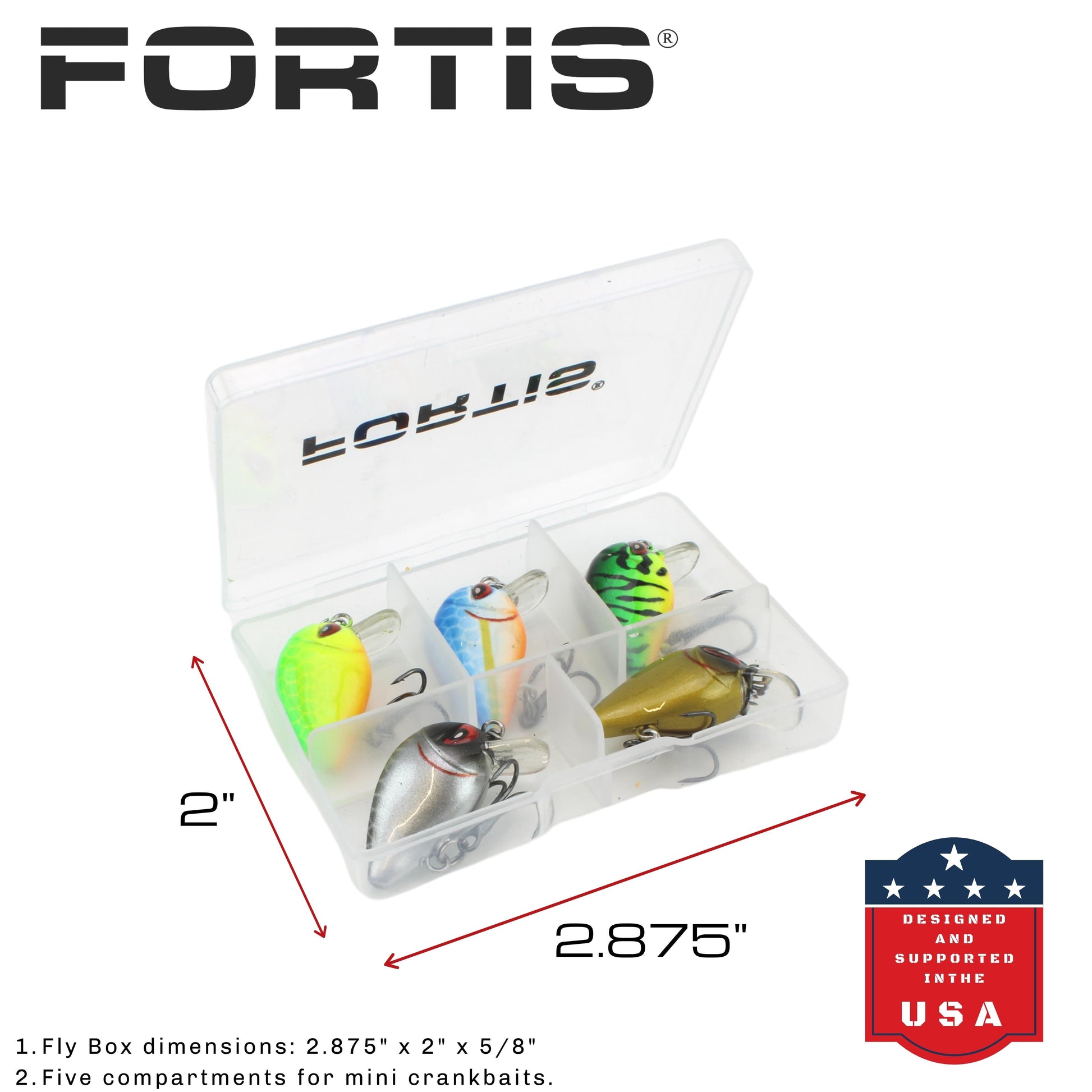 Fortis Mini Crankbait Assortment 5 with 5 Mini Crankbait Lures-Goodwynn&#39;sGoodwynn&#39;s