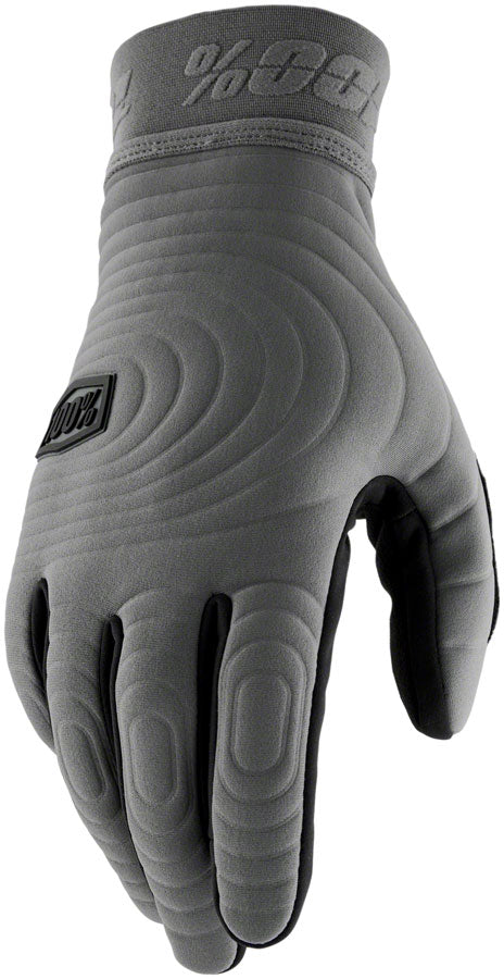 100% Brisker Xtreme Gloves - Charcoal Full Finger Mens Small