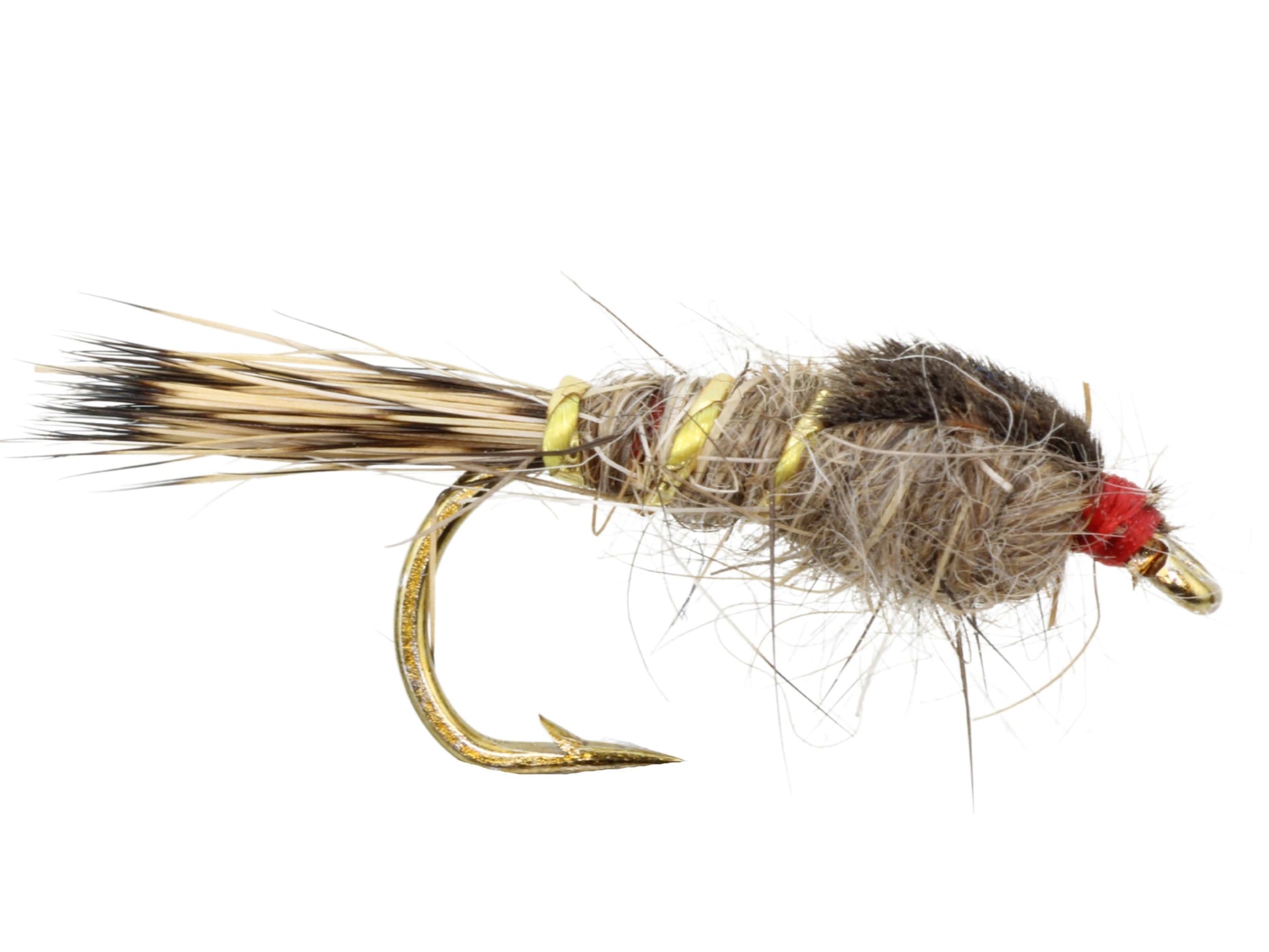 Wild Water Fly Fishing Gold Ribbed Hare's Ear Nymph, Size 12, Qty. 6-Goodwynn&#39;sGoodwynn&#39;s