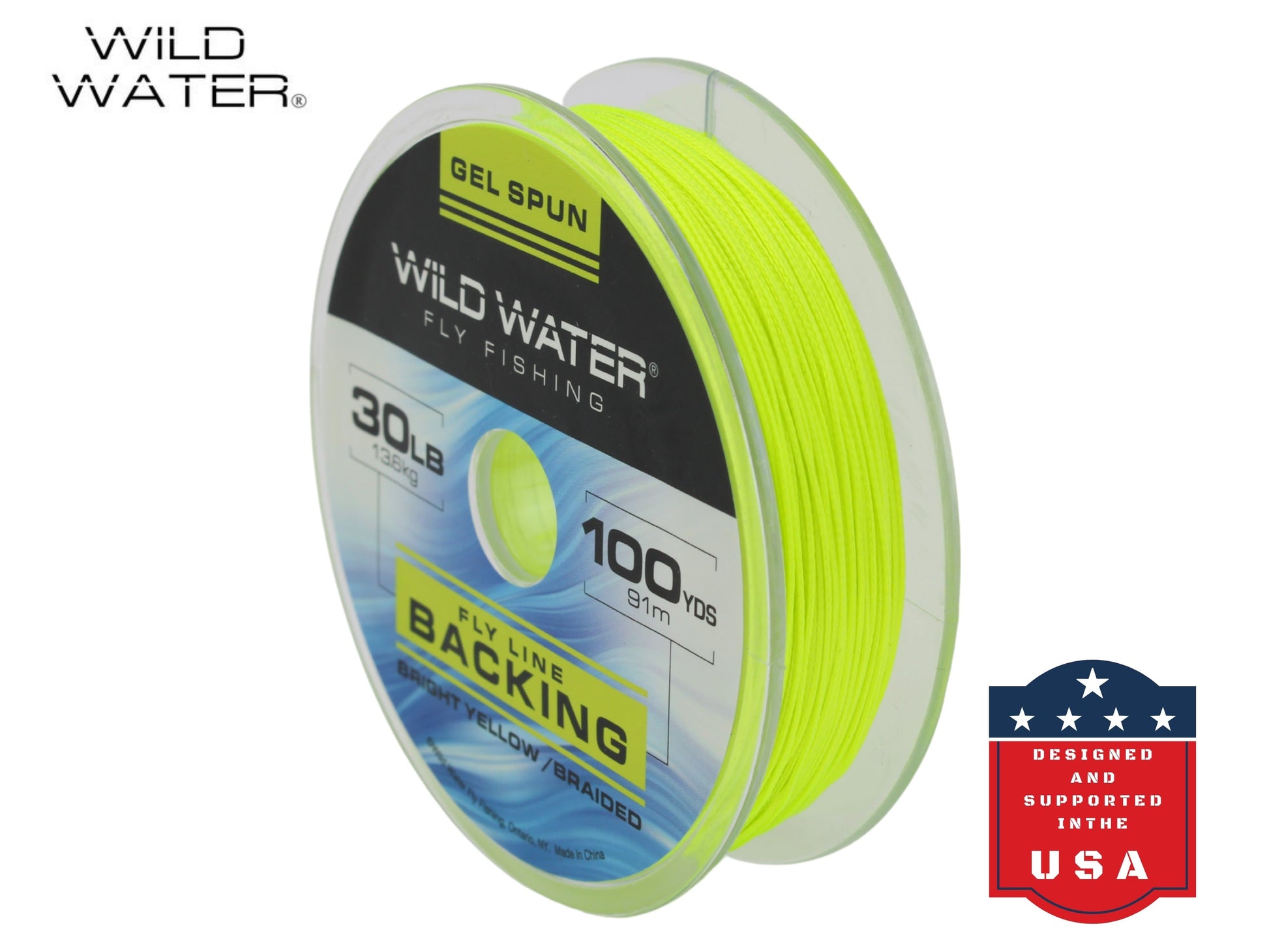 Wild Water Fly Fishing Braided Gel Spun Backing Spool, 30# 100 yards, Bright Yellow-Goodwynn&#39;sGoodwynn&#39;s