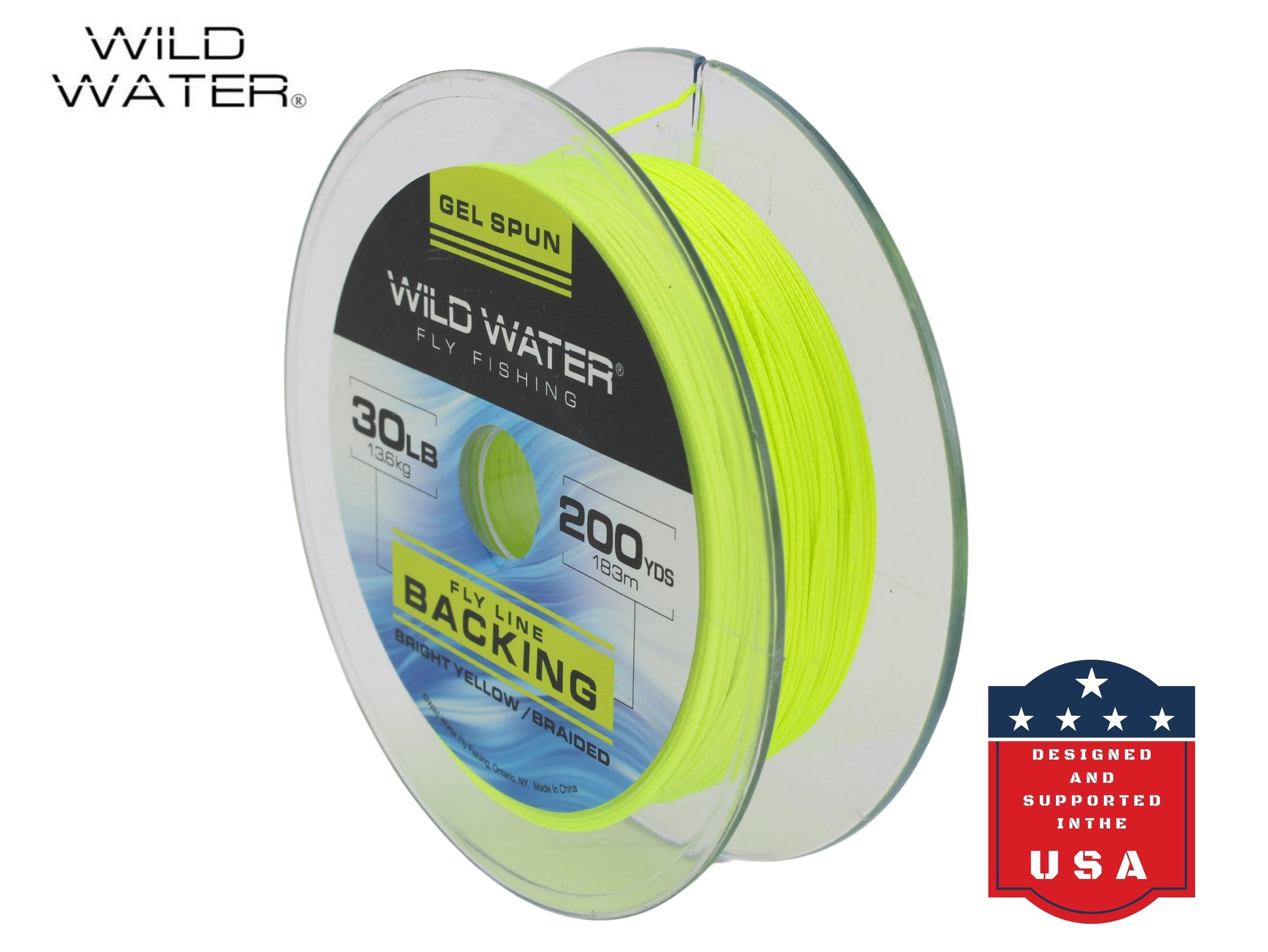 Wild Water Fly Fishing Braided Gel Spun Backing Spool, 30# 200 yards, Bright Yellow-Goodwynn&#39;sGoodwynn&#39;s