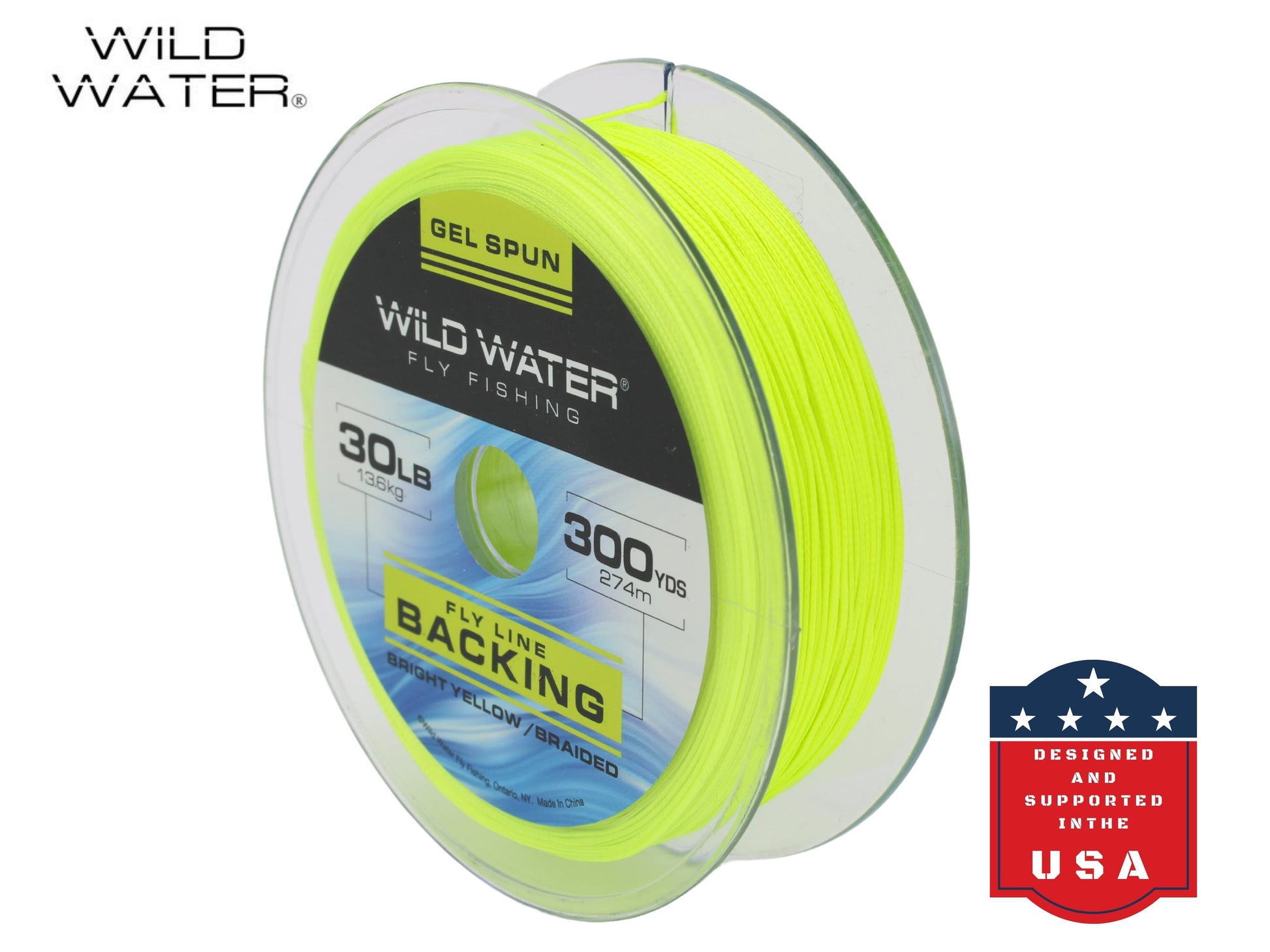 Wild Water Fly Fishing Braided Gel Spun Backing Spool, 30# 300 yards, Bright Yellow-Goodwynn&#39;sGoodwynn&#39;s