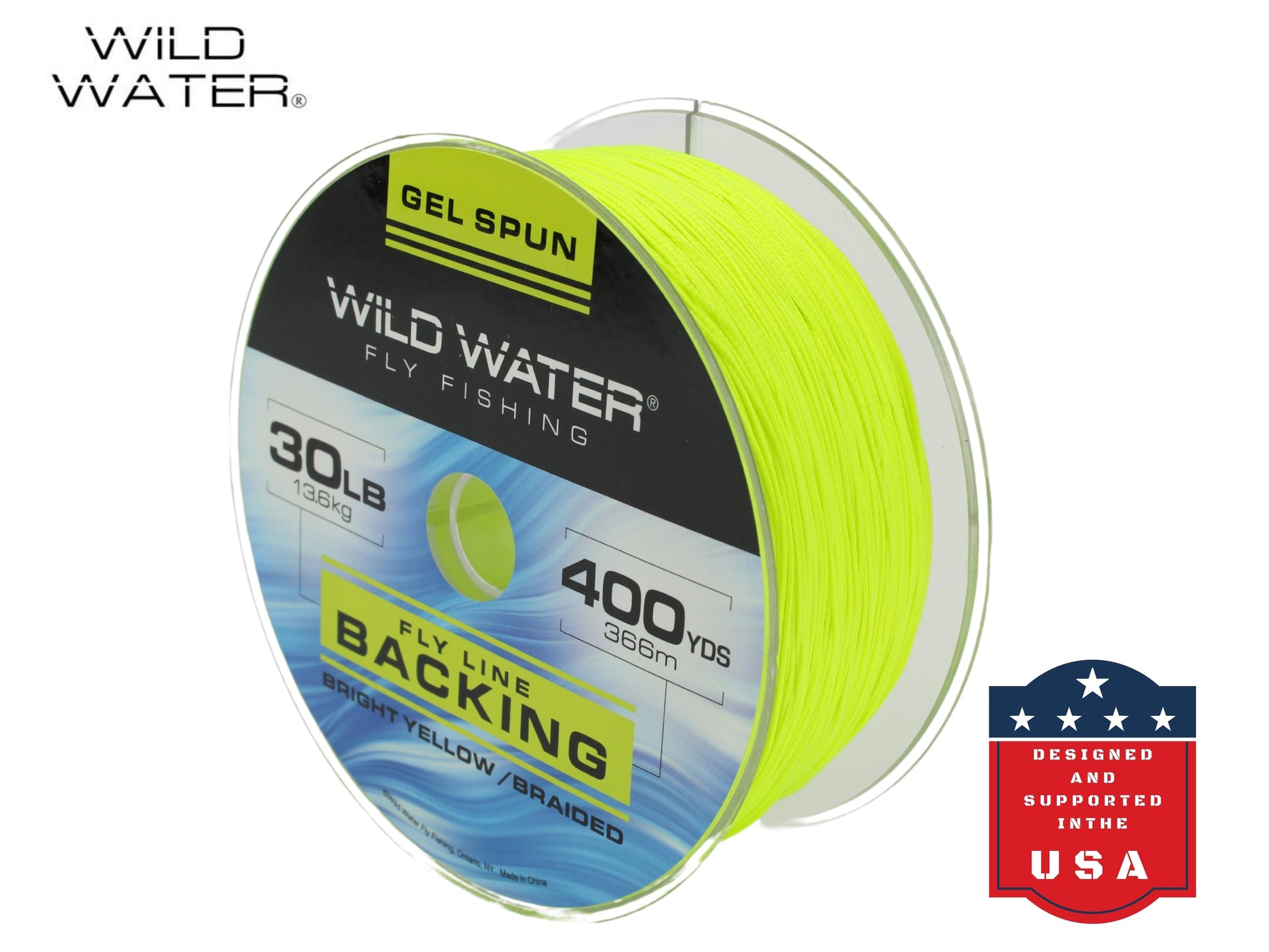 Wild Water Fly Fishing Braided Gel Spun Backing Spool, 30# 400 yards, Bright Yellow-Goodwynn&#39;sGoodwynn&#39;s