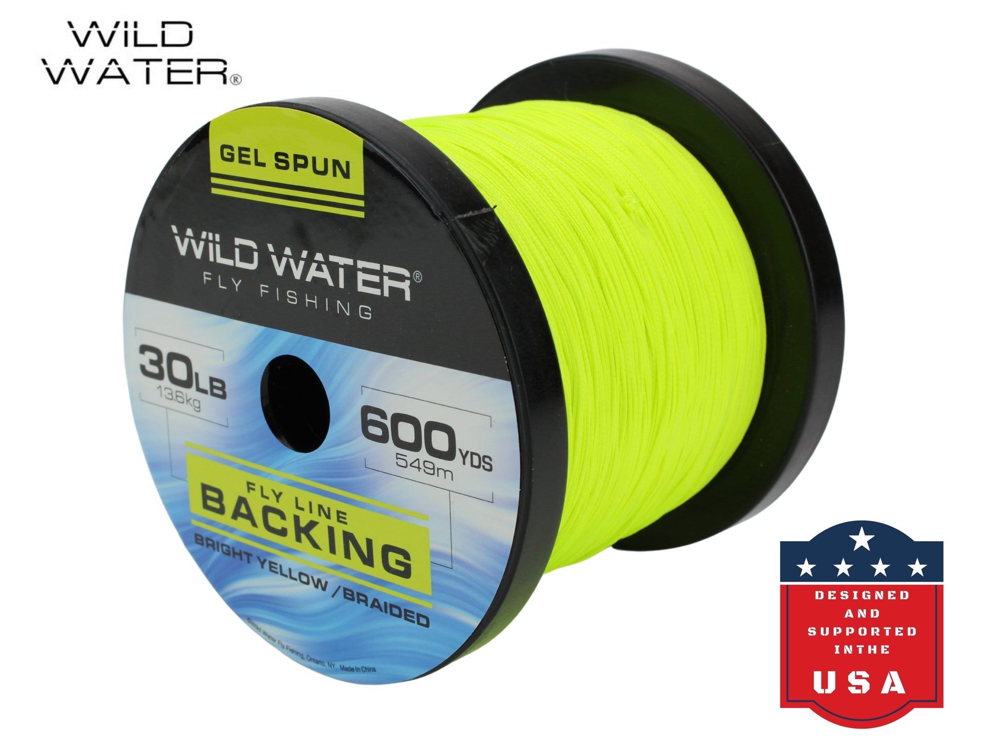 Wild Water Fly Fishing Braided Gel Spun Backing Spool, 30# 600 yards, Bright Yellow-Goodwynn&#39;sGoodwynn&#39;s