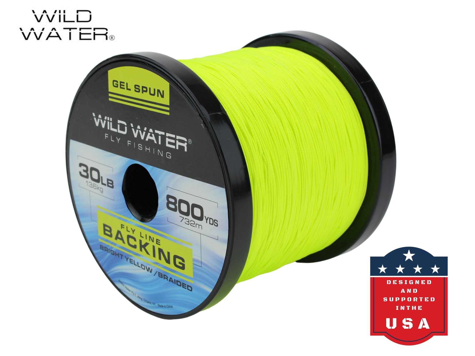 Wild Water Fly Fishing Braided Gel Spun Backing Spool, 30# 800 yards, Bright Yellow-Goodwynn&#39;sGoodwynn&#39;s