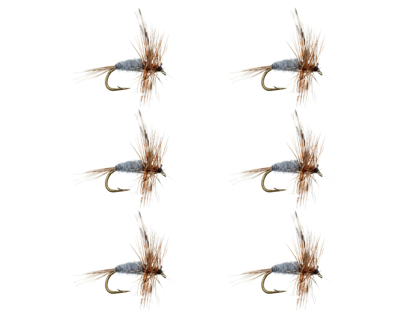 Wild Water Fly Fishing Gray Adams, Size 12, Qty. 6