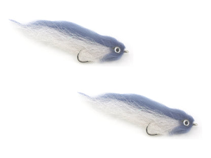 Gray and White EP Fly, size 2/0, Qty. 2