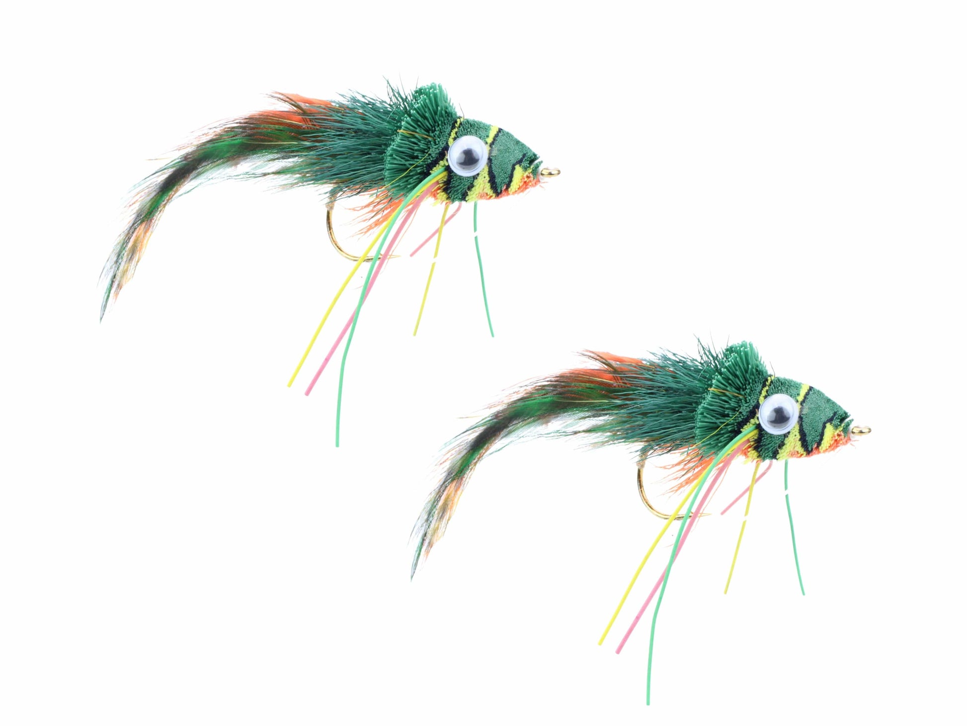 Wild Water Fly Fishing Green, Yellow and Orange Deer Hair Diver, Size 2, Qty. 2-Goodwynn&#39;sGoodwynn&#39;s