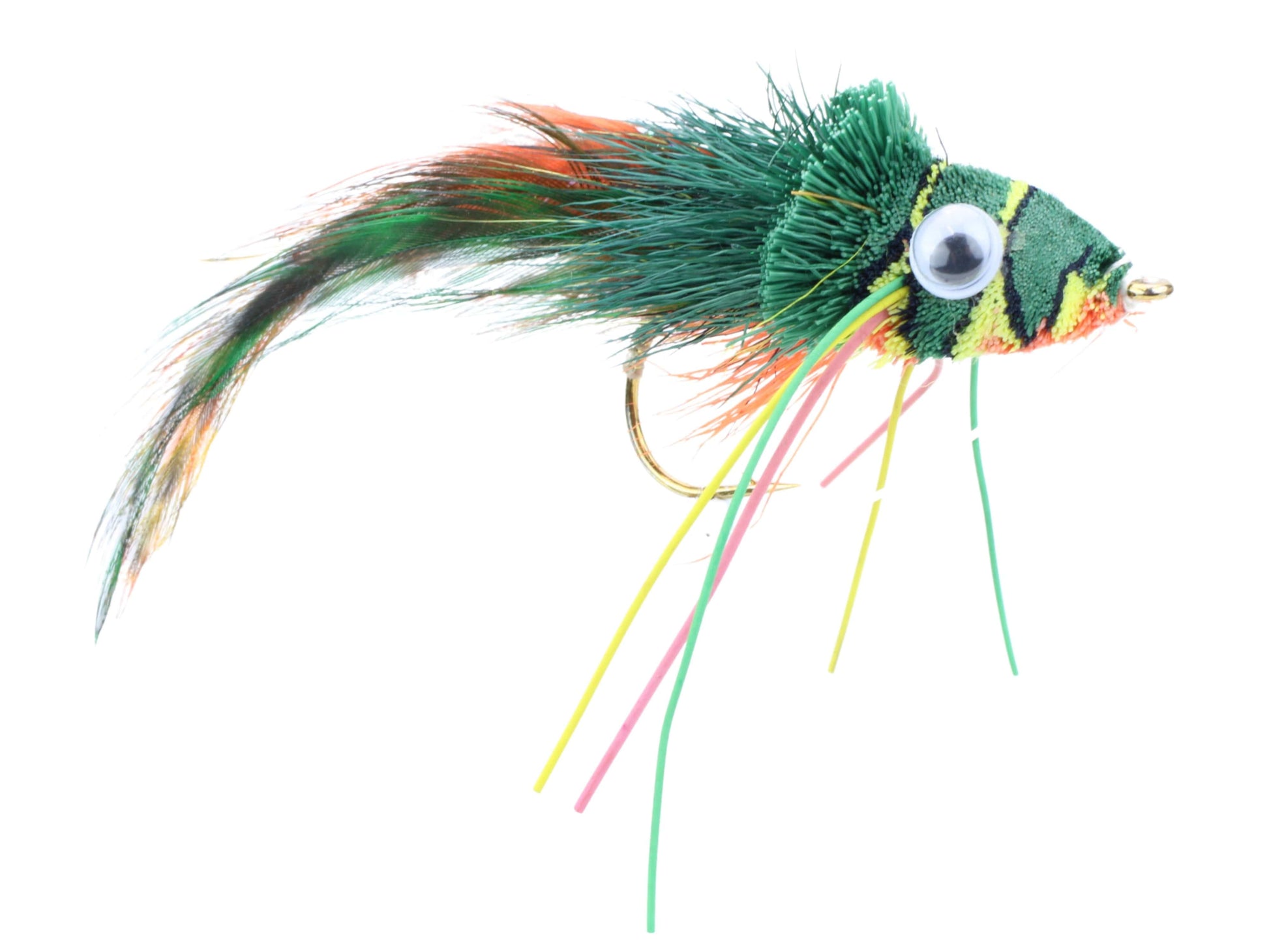 Wild Water Fly Fishing Green, Yellow and Orange Deer Hair Diver, Size 2, Qty. 2-Goodwynn&#39;sGoodwynn&#39;s