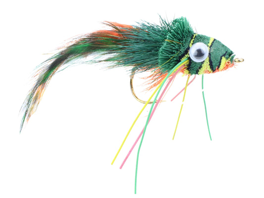 Wild Water Fly Fishing Green, Yellow and Orange Deer Hair Diver, Size 2, Qty. 2-Goodwynn's