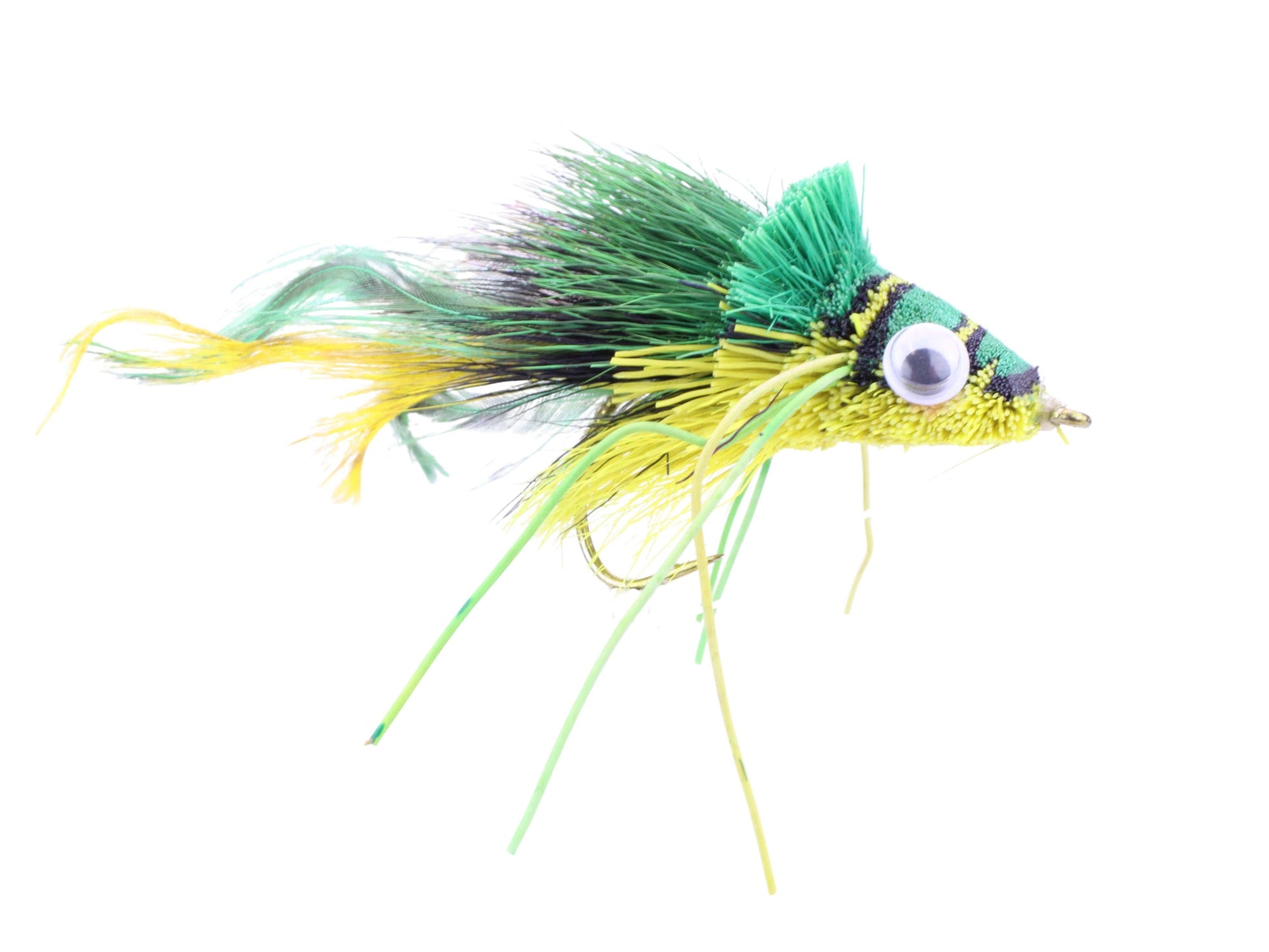 Wild Water Fly Fishing Green and Yellow Deer Hair Diver, size 2, qty. 2-Goodwynn&#39;sGoodwynn&#39;s