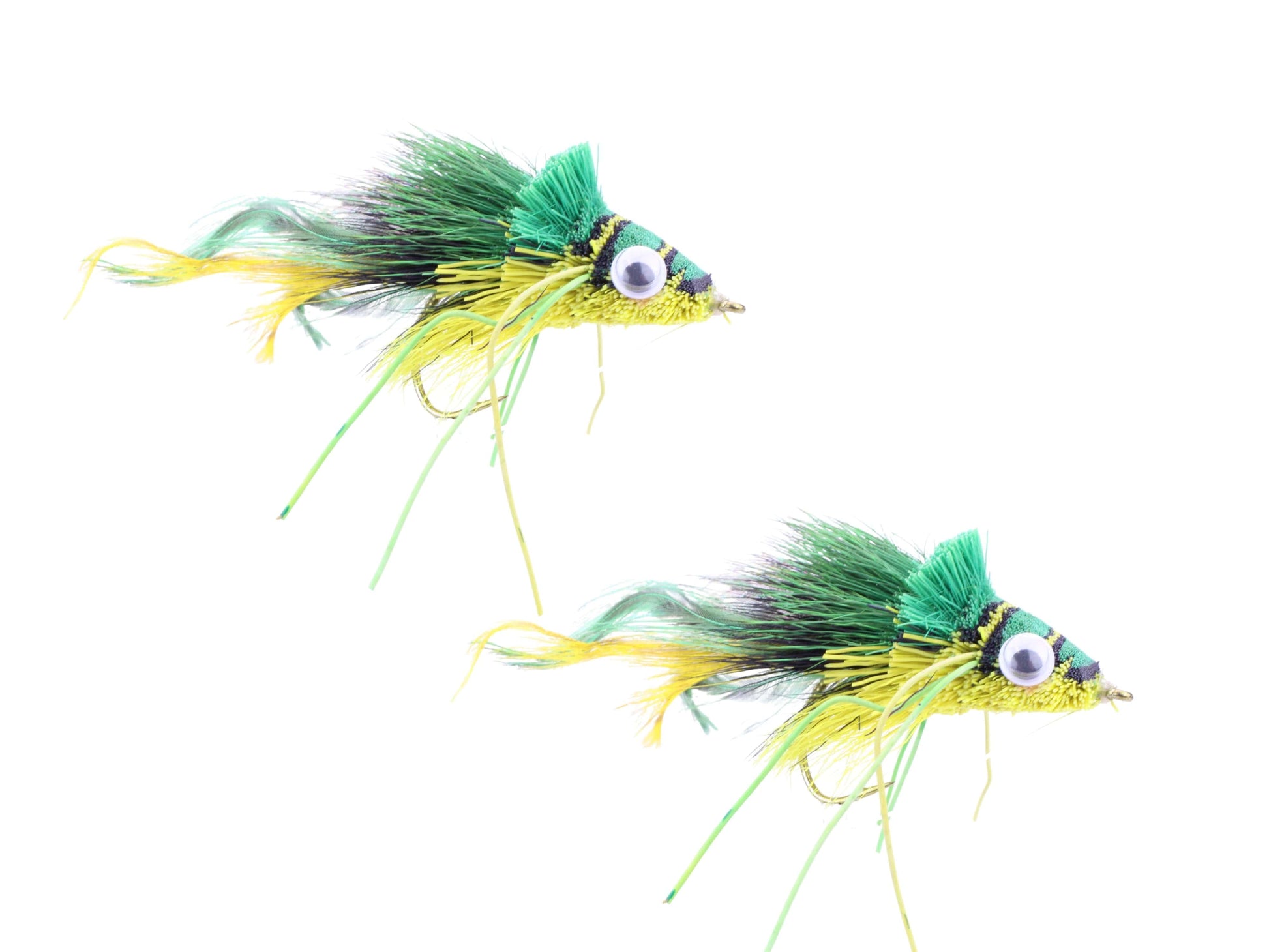 Wild Water Fly Fishing Green and Yellow Deer Hair Diver, size 2, qty. 2-Goodwynn&#39;sGoodwynn&#39;s