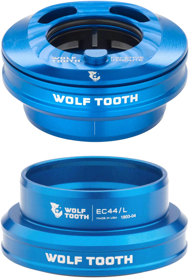 Wolf Tooth Premium Internal Headset - EC44 Upper / EC44 Lower For Enve In-Route System Only Blue