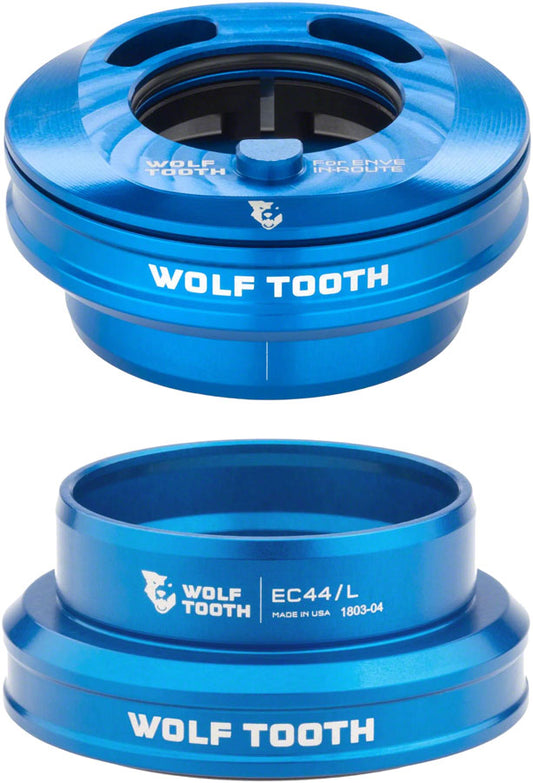 Wolf Tooth Premium Internal Headset - EC44 Upper / EC44 Lower For Enve In-Route System Only Blue-Goodwynn's