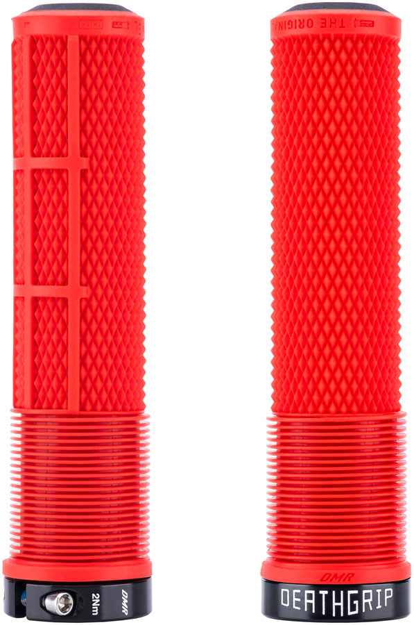 DMR DeathGrip 2 Flangeless Grips - Thick Lock-On Red