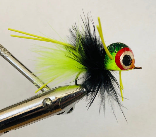 Wild Water Fly Fishing Frog Pattern Spherical Head Popper, Size 4, Qty. 4-Goodwynn's