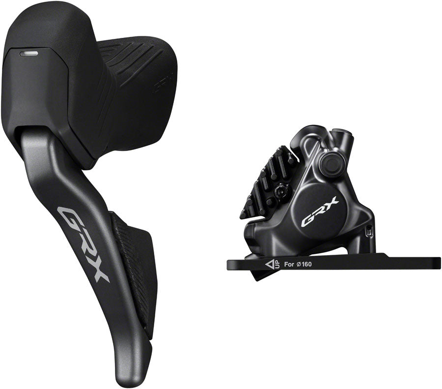 Shimano GRX ST-RX825 Di2 Shift/Brake Lever BR-RX820 Hydraulic Disc Brake Caliper - Left/Front 2x Flat Mount Caliper BLK-Goodwynn&#39;sGoodwynn&#39;s