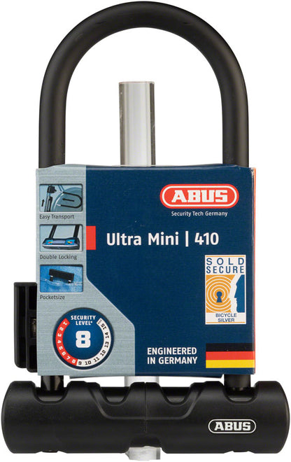 Abus Ultra 410 U-Lock - 3.9 x 7" Keyed Black Includes bracket