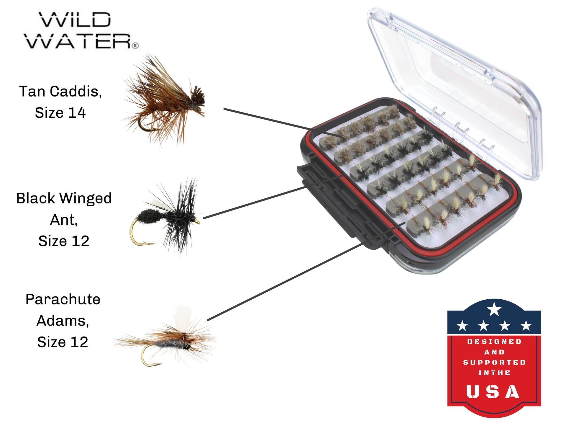 Wild Water Dry Fly Assortment, 72 Flies with Large Fly Box-Goodwynn&#39;sGoodwynn&#39;s