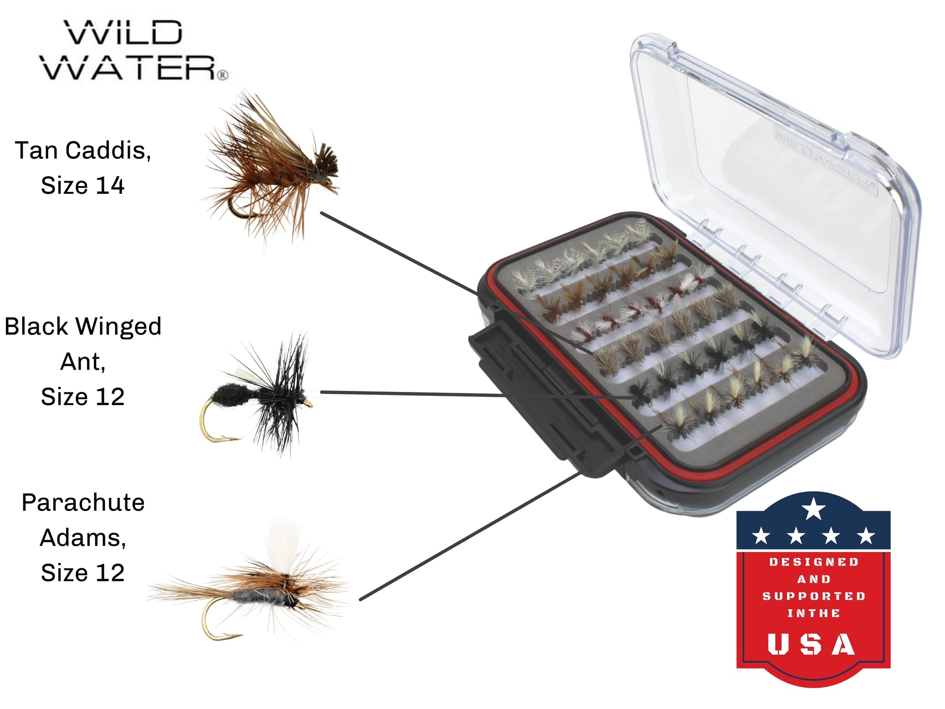 Wild Water Dry and Nymph Assortment, 66 Flies with Large Fly Box-Goodwynn&#39;sGoodwynn&#39;s