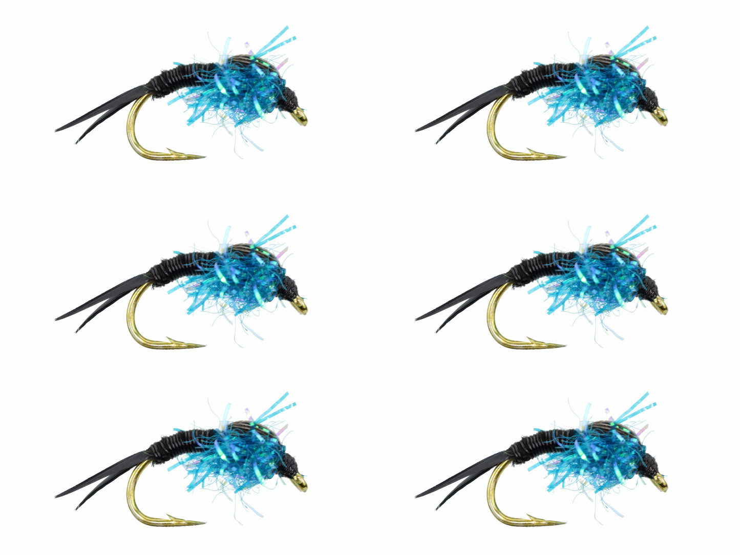 Wild Water Fly Fishing Estaz Stonefly, Metallic Blue, Size 6, Qty. 6