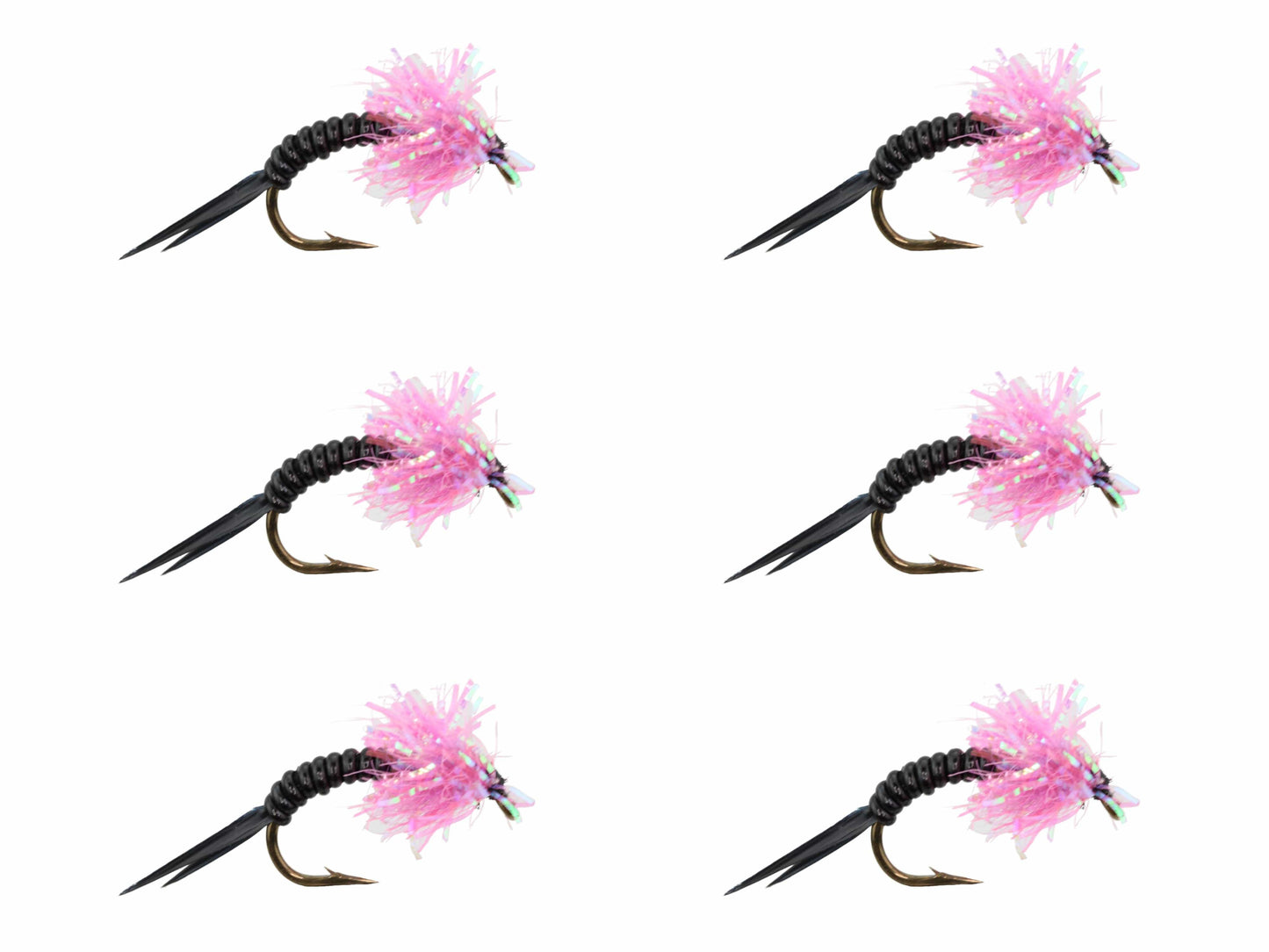 Wild Water Fly Fishing Estaz Stonefly, Metallic Pink, Size 6, Qty. 6