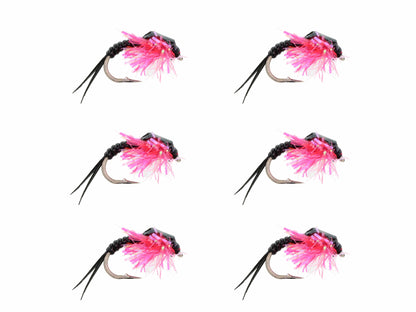 Wild Water Fly Fishing Estaz Stonefly, Metallic Pink, Size 12, Qty. 6