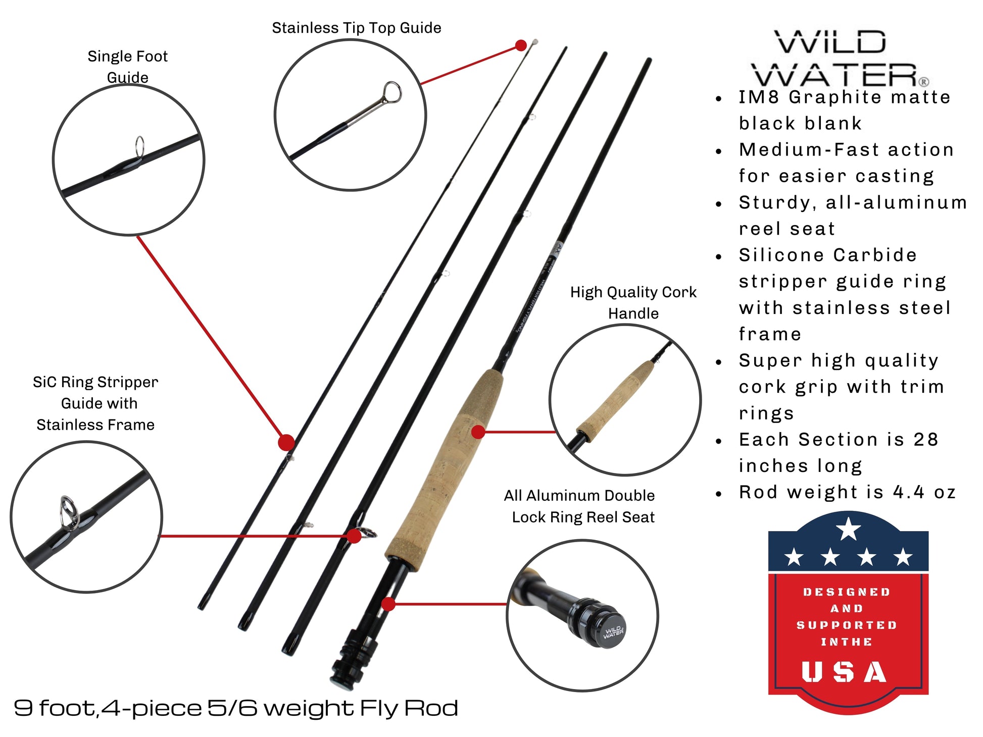 Wild Water CNC Fly Reel Fly Fishing Combo, 9 ft 5/6 wt-Goodwynn&#39;sGoodwynn&#39;s