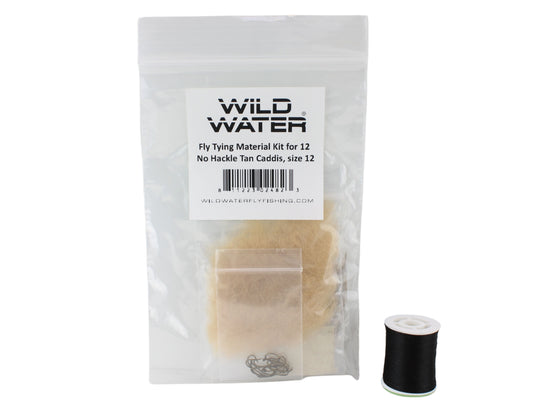 Wild Water Fly Fishing Fly Tying Material Kit, No Hackle Tan Caddis-Goodwynn's