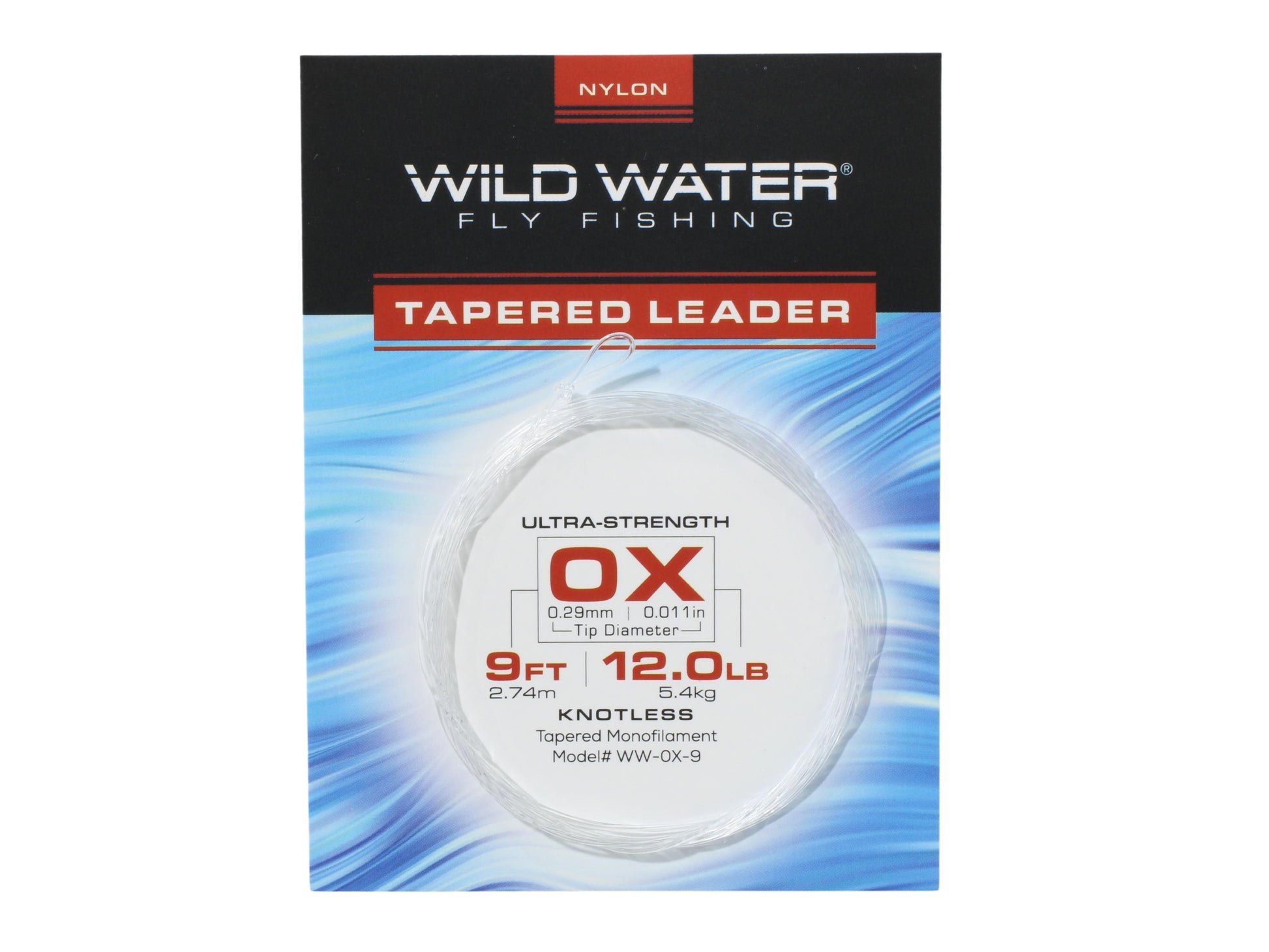 Wild Water Fly Fishing 9' Tapered Monofilament Leader 0X, 6 Pack-Goodwynn&#39;sGoodwynn&#39;s