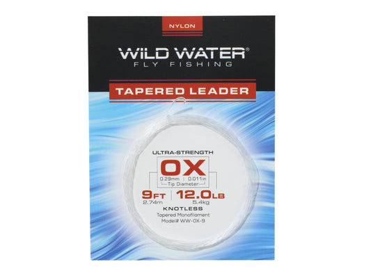 Wild Water Fly Fishing 9' Tapered Monofilament Leader 0X, 6 Pack-Goodwynn's