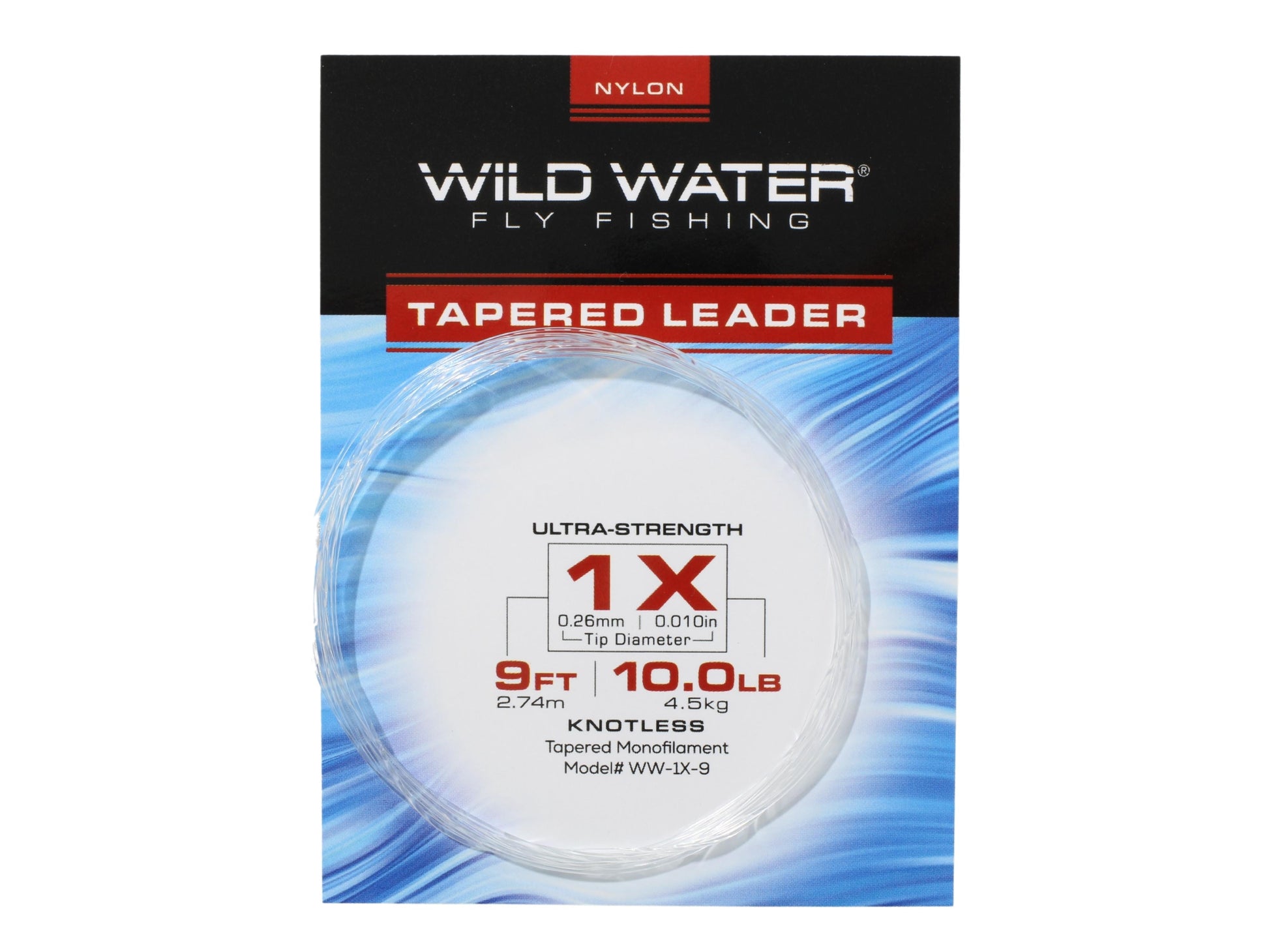 Wild Water Fly Fishing 9' Tapered Monofilament Leader 1X, 6 Pack-Goodwynn&#39;sGoodwynn&#39;s