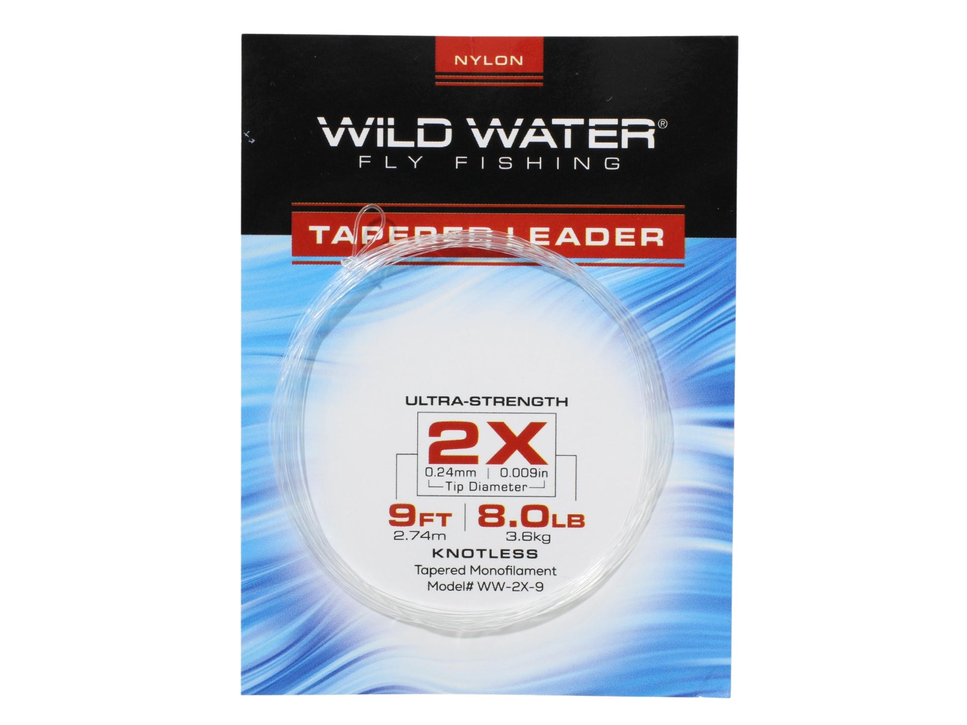 Wild Water Fly Fishing 9' Tapered Monofilament Leader 2X, 6 Pack-Goodwynn&#39;sGoodwynn&#39;s