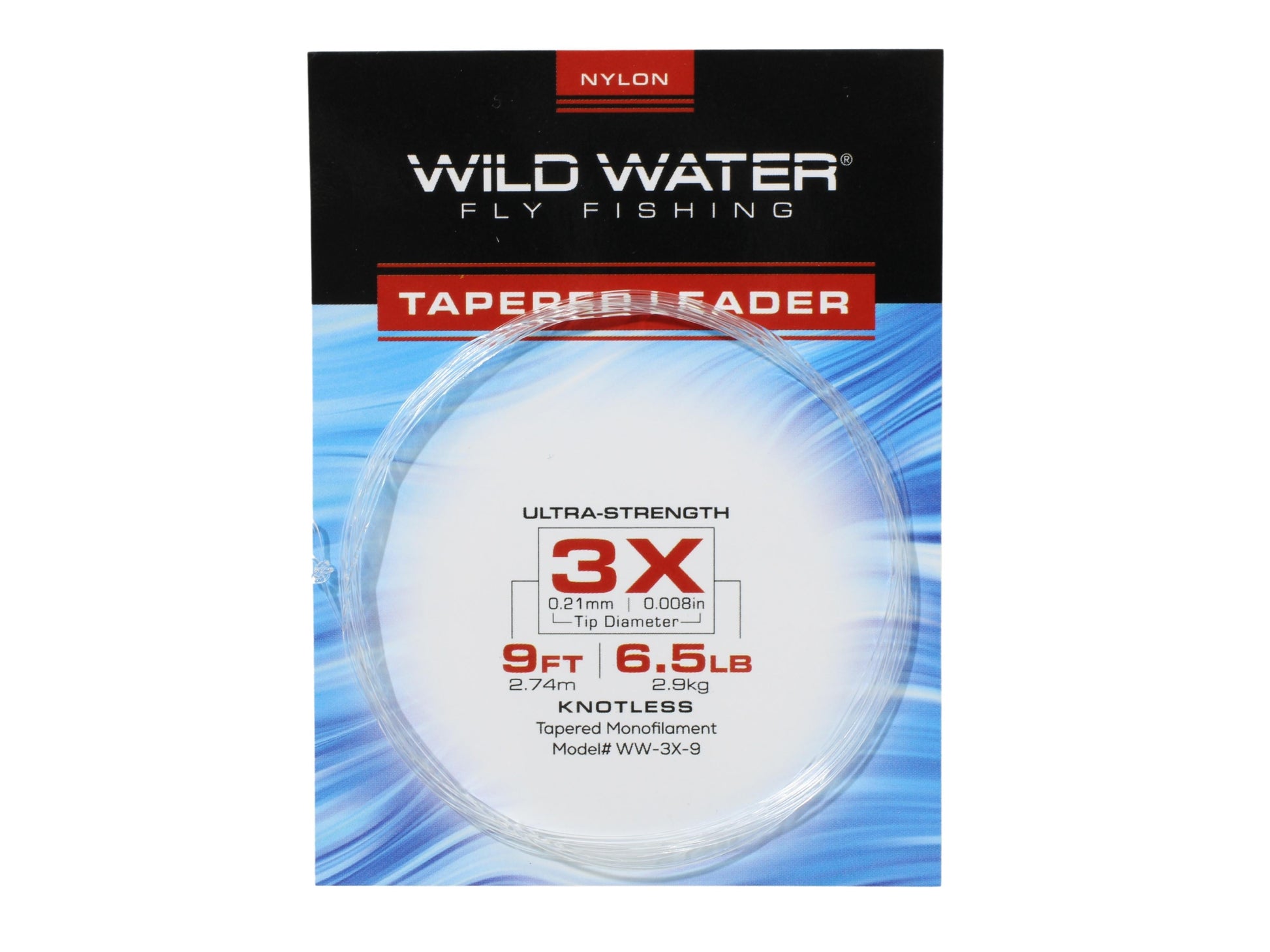 Wild Water Fly Fishing 9' Tapered Monofilament Leader 3X, 6 Pack-Goodwynn&#39;sGoodwynn&#39;s