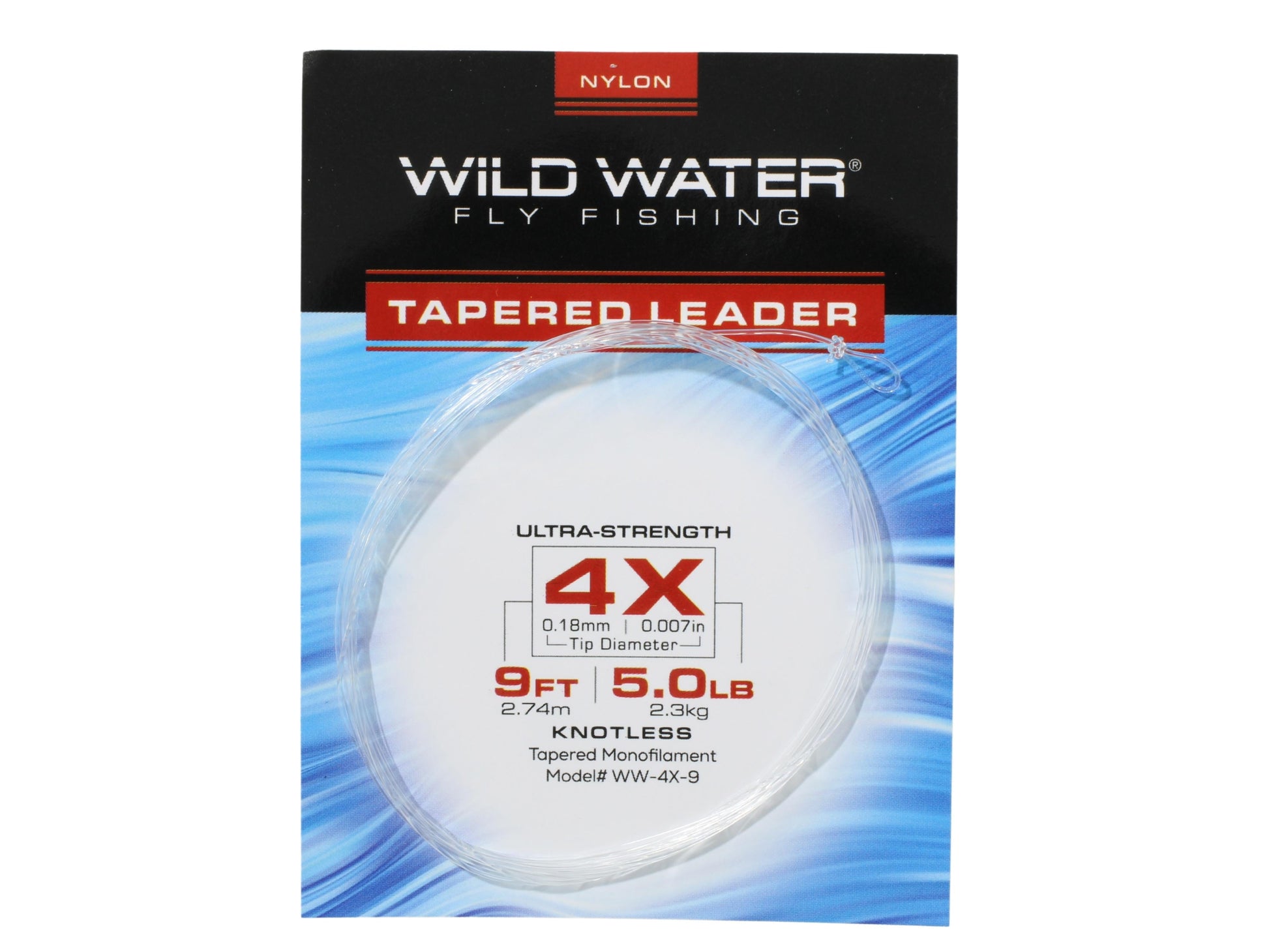 Wild Water Fly Fishing 9' Tapered Monofilament Leader 4X, 6 Pack-Goodwynn&#39;sGoodwynn&#39;s