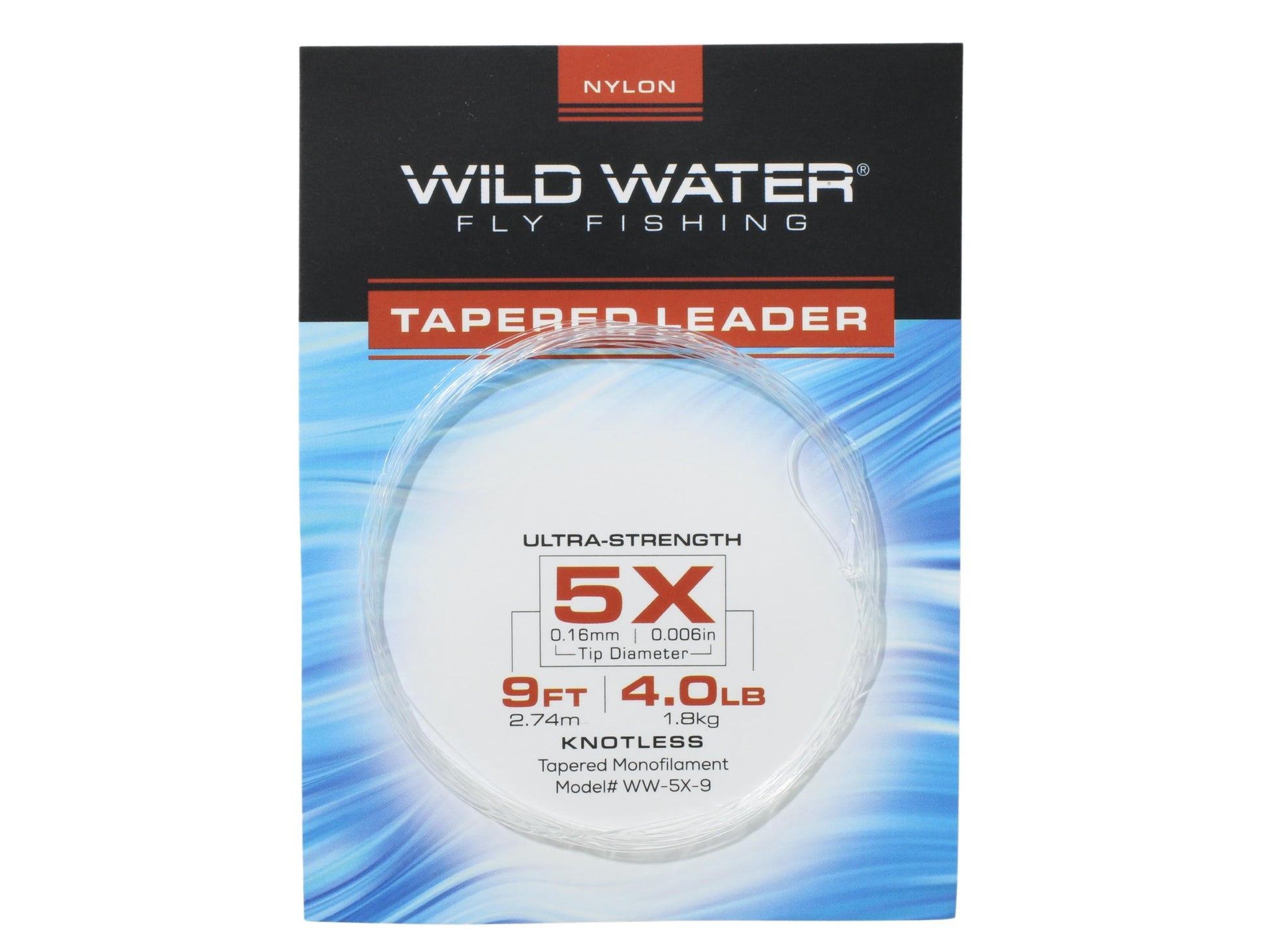 Wild Water Fly Fishing 9' Tapered Monofilament Leader 5X, 6 Pack-Goodwynn&#39;sGoodwynn&#39;s