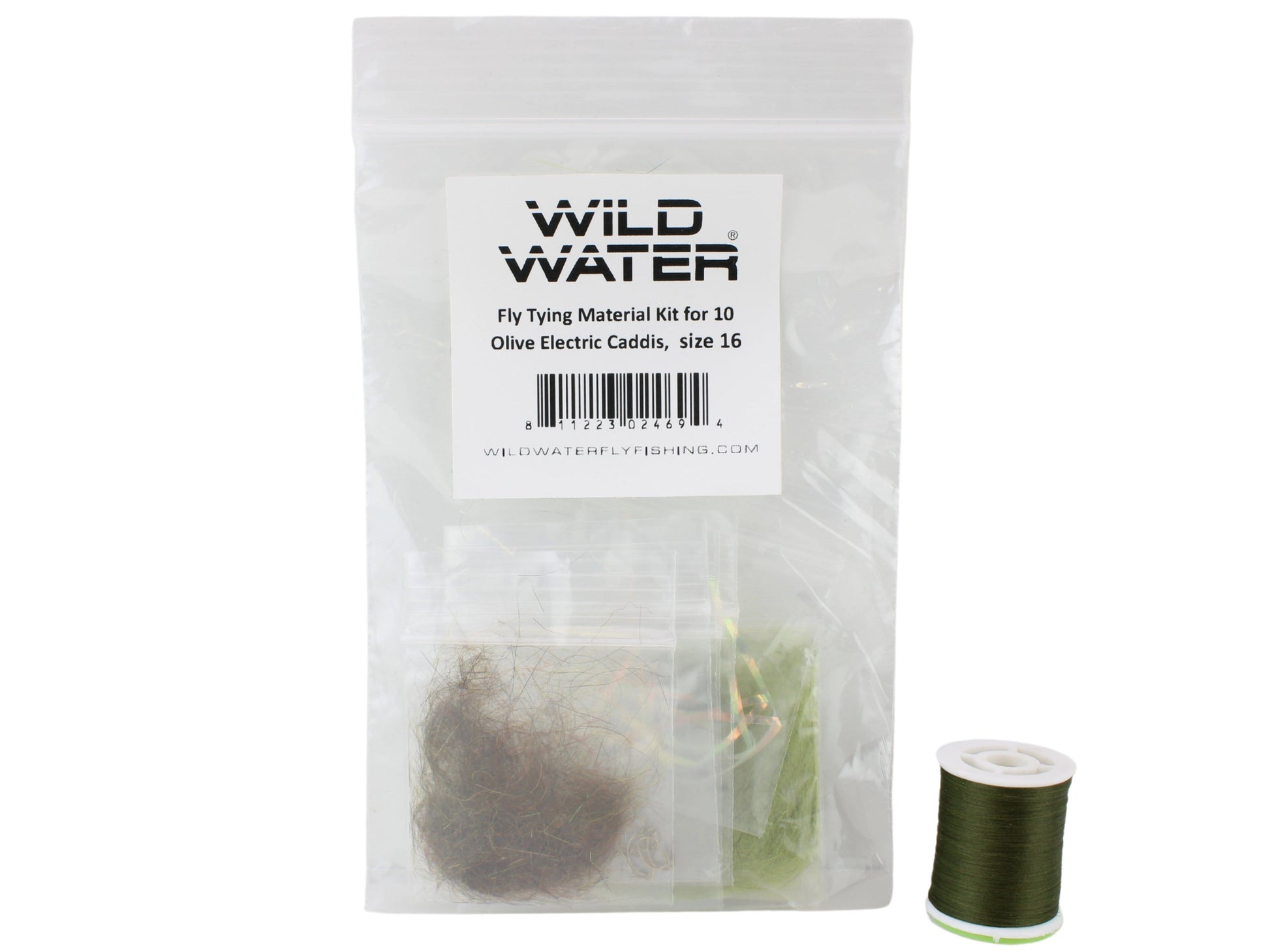 Wild Water Fly Fishing Fly Tying Material Kit, Olive Electric Caddis-Goodwynn&#39;sGoodwynn&#39;s