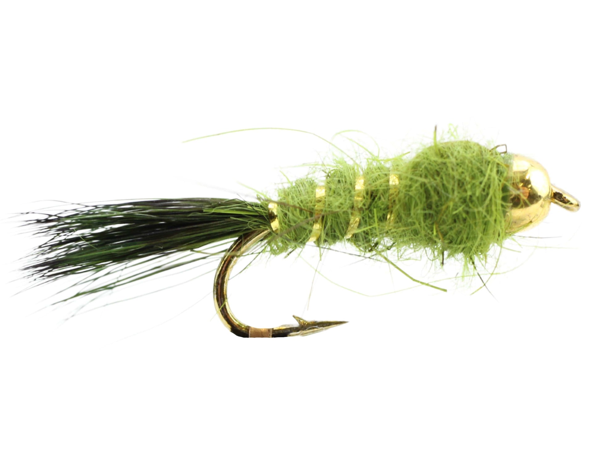 Wild Water Fly Fishing Bead Head Olive Flashback Nymph, Size 12, Qty. 6-Goodwynn&#39;sGoodwynn&#39;s