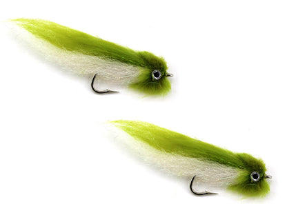 Olive and White EP Fly, size 2/0, Qty. 2