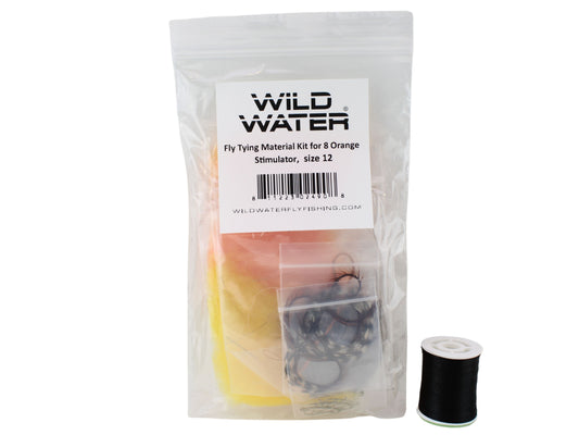 Wild Water Fly Fishing Fly Tying Material Kit, Orange Stimulator-Goodwynn's