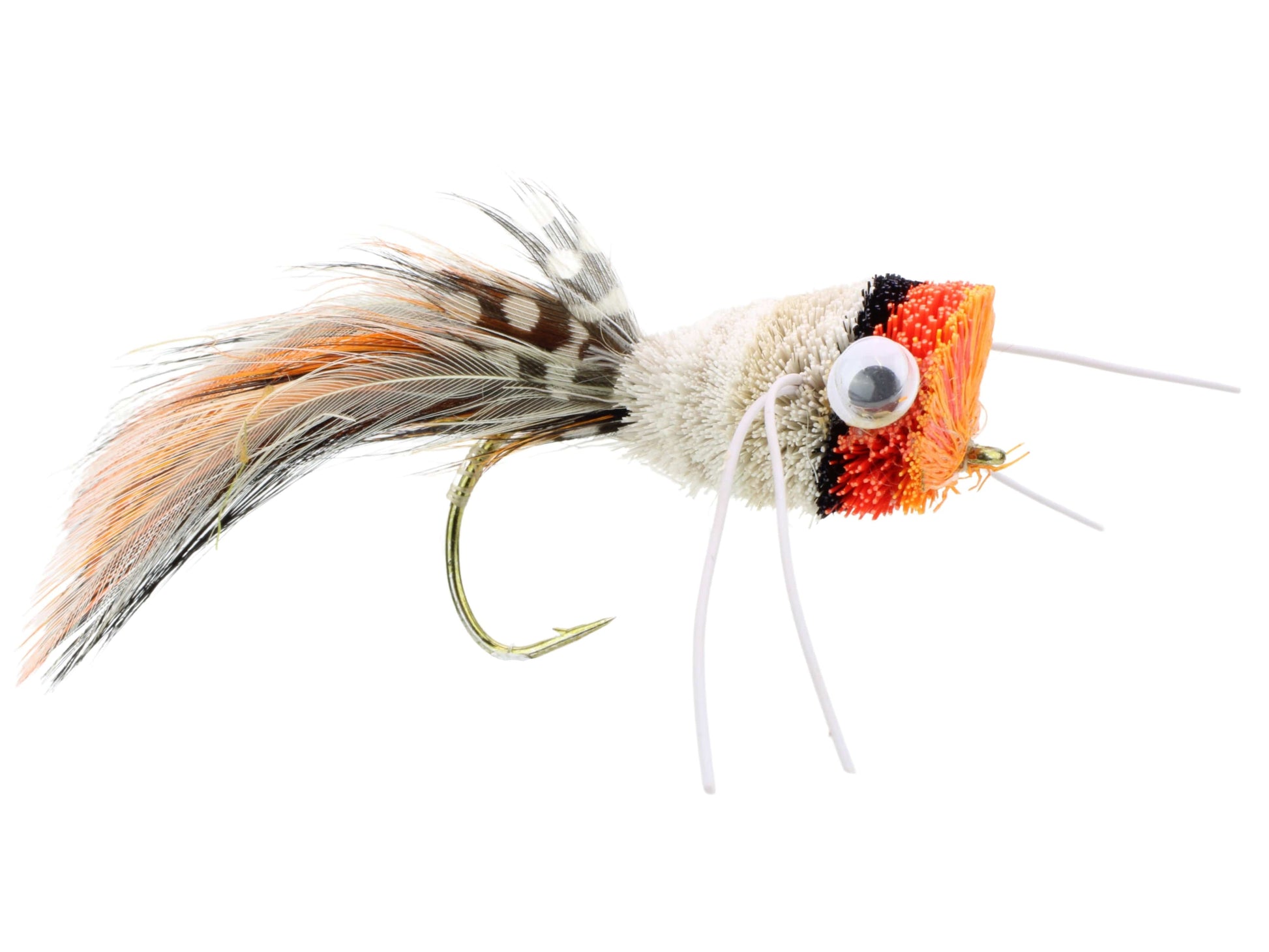 Wild Water Fly Fishing Orange, Red and White Deer Hair Bass Bug, Size 2, Qty. 2-Goodwynn&#39;sGoodwynn&#39;s