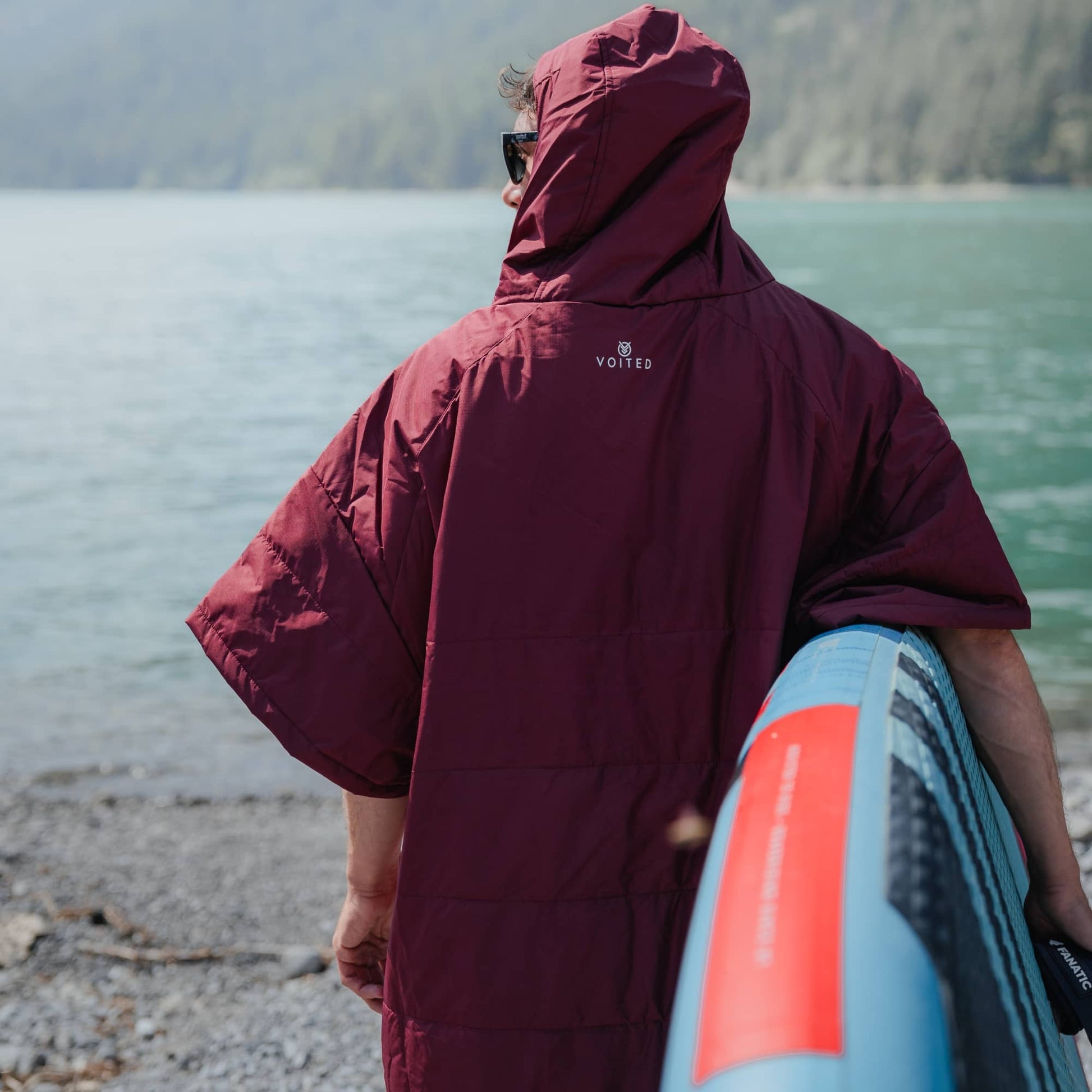 VOITED 2nd Edition Outdoor Poncho for Surfing, Camping, Vanlife & Wild Swimming - Cardinal-Goodwynn&#39;sGoodwynn&#39;s