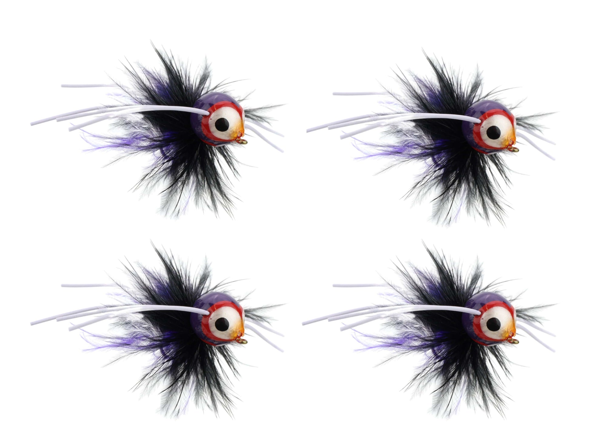 Wild Water Fly Fishing Purple Spherical Body Popper, Size 8, Qty. 4-Goodwynn&#39;sGoodwynn&#39;s