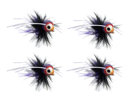 Wild Water Fly Fishing Purple Spherical Body Popper, Size 10, Qty. 4