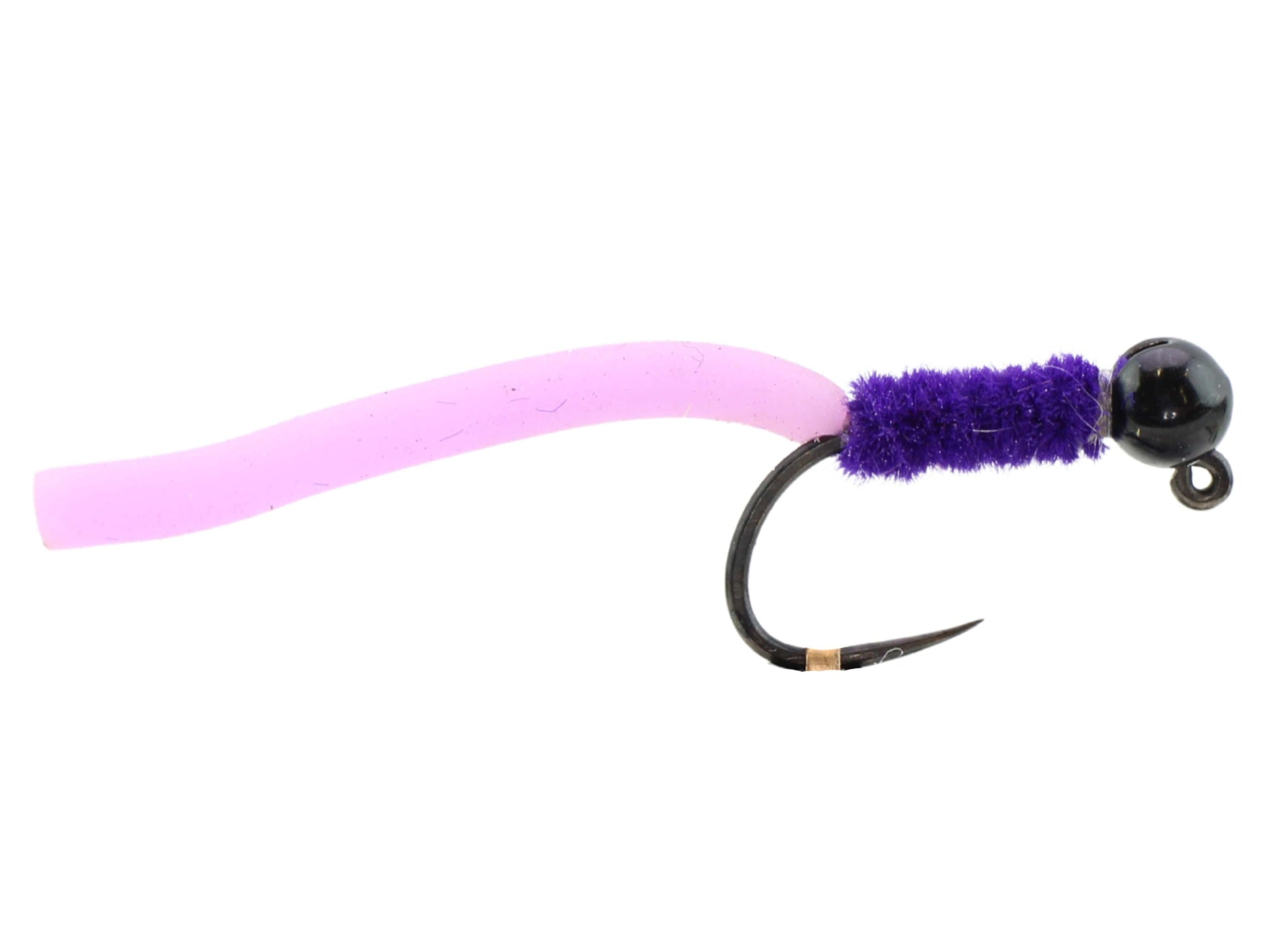 Wild Water Fly Fishing Tungsten Bead Head Purple Squirmy Worm, Size 12, Qty. 6-Goodwynn&#39;sGoodwynn&#39;s