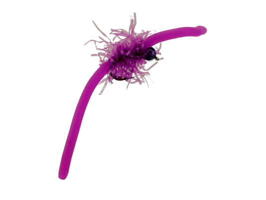 Wild Water Fly Fishing Tungsten Bead Head Purple Squirmy Worm 2.0, Size 12, Qty. 6-Goodwynn's