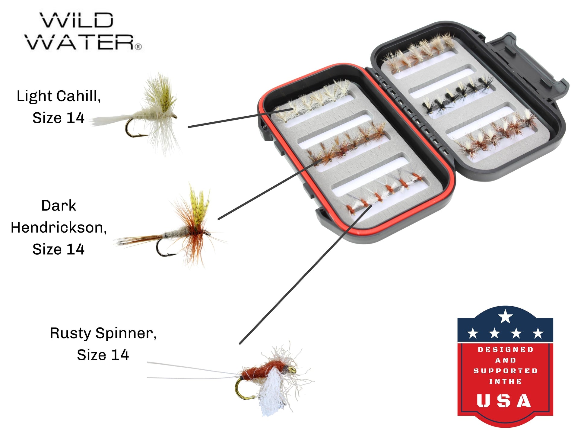 Wild Water Dry Fly Assortment, 36 Flies with Small Fly Box-Goodwynn&#39;sGoodwynn&#39;s